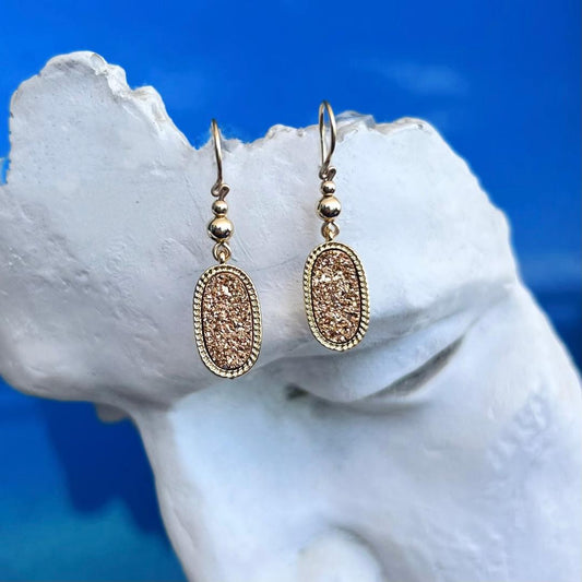 Pendientes de gancho clásicos Druzy - Oro Druzy