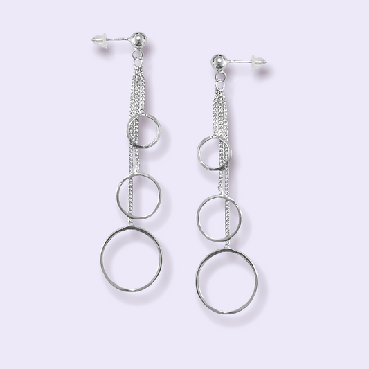 Circle drop earrings - Sterling Silver 925