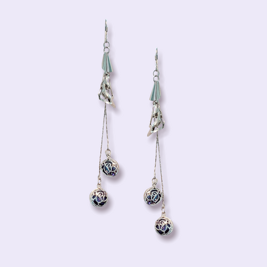 AMETHYST DROP EARRINGS - SILVER