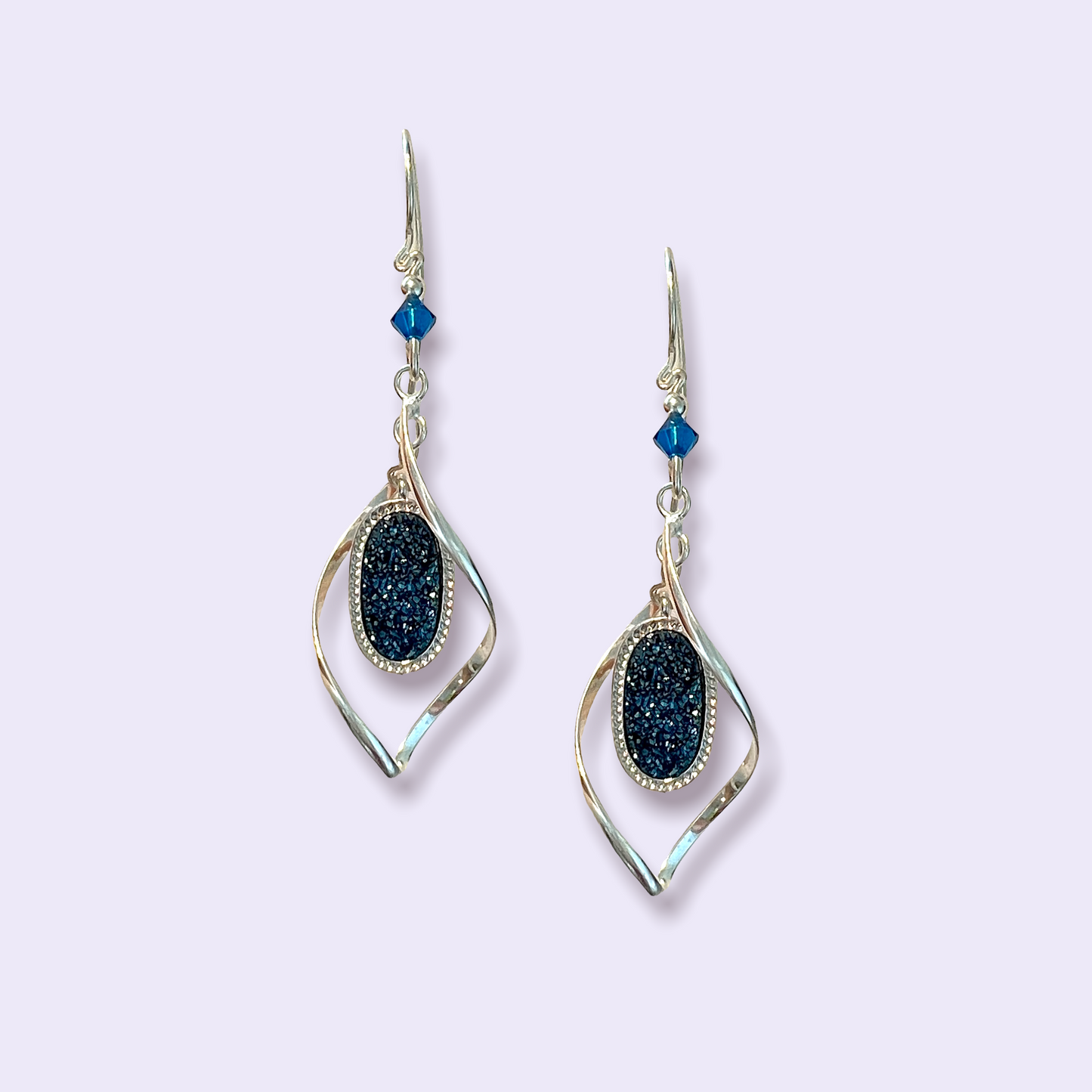 PENDIENTES GANCHO TWIST - DRUZY AZUL